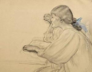 Jeune Fille Au Noeudbleu by Louis Legrand