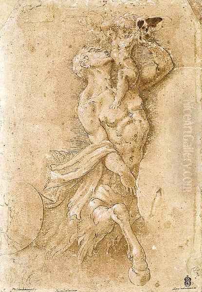 A triton holding a putto - view 1