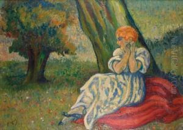 Jeune Femme Assise Sous Un Arbre - view 1