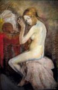 Devant La Glace by Louis Auguste M. Legrand