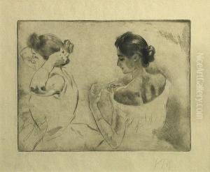 Devant La Glace, From Petites Du Ballet by Louis Auguste M. Legrand
