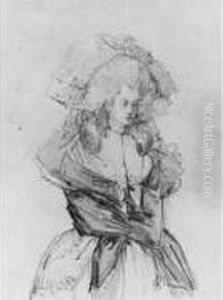 Jeune Femme Portant Une Coiffe by Etienne-Charles Leguay