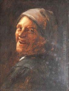 A man laughing, bust-length by Joos van Craesbeeck