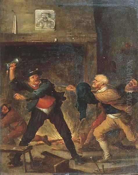 Boors fighting in an inn - view 1