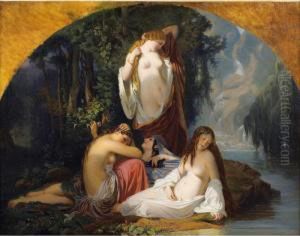 Les Baigneuses Ou Les Filles De La Source by Henri Lehmann
