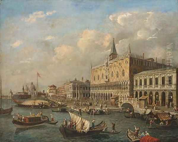 The Bacino di San Marco, Venice, looking West with the Doge's Palace and the Piazzetta by Luca Carlevarijs