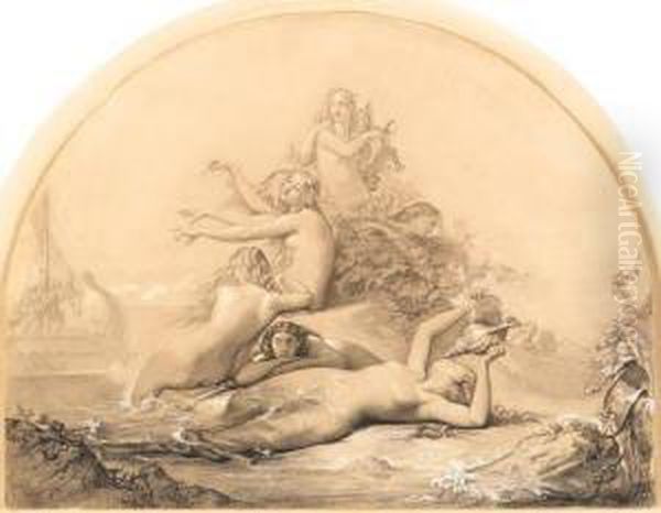 Study For Les Sirenes Appelant Ulysee - view 1