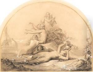 Study For Les Sirenes Appelant Ulysee by Henri Lehmann