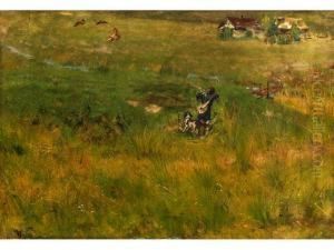 Jager Mit Hund Beim Taubenschiessen