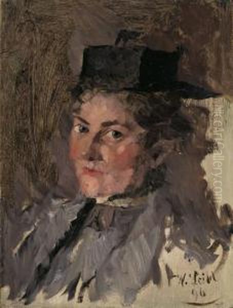 Studienkopf Einer Jungen Dame Mit Flachem Hut (bildnis Felicia Kirchdorffer) - view 1