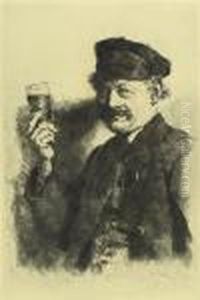 Der Trinker. - Portrait Einer Alten Frau Nach Rechts by Wilhelm Leibl