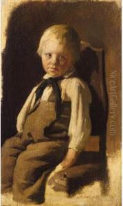 Bauernjunge Auf Einem Stuhl Sitzend (boy On A Chair) by Wilhelm Leibl