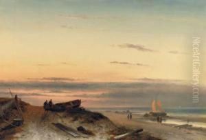 A Late Afternoon On The Beach In Summer