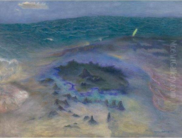 Seascape With Surfboard - view 1