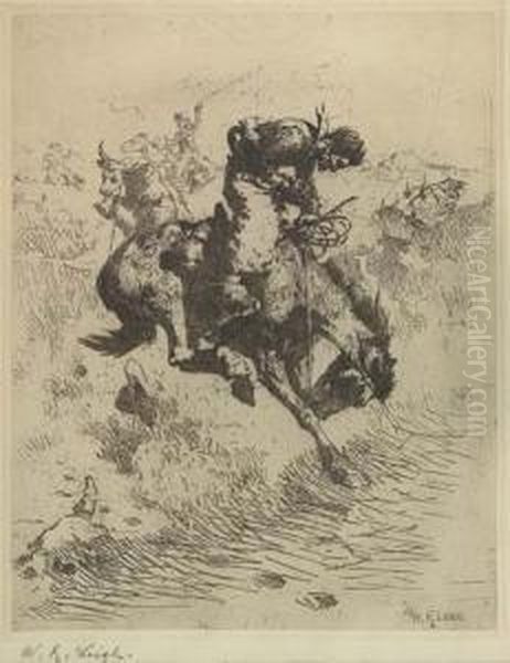 Cowboy On A Bucking Bronco - view 1