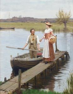 An Apple For The Boatman by Edmund Blair Blair Leighton