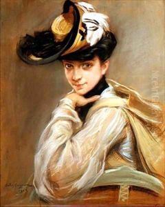 Portrait of Madame Cayron the artists wife by Jules Cayron