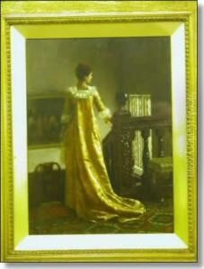 Portrait Of Apensive Woman At The Head Of A Staircase