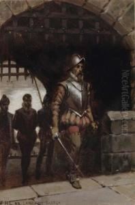 John Langham Being Led To The Tower, A Sketch