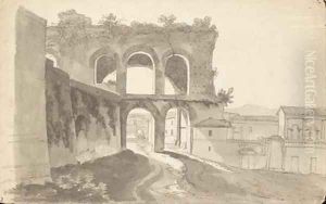 A view of the village of Tivoli by Rene-Louis-Maurice Beguyer De Chancourtois