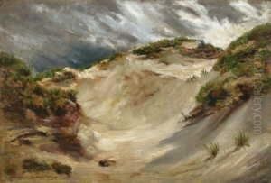 Ol Auf Braunem Karton 47 X 68,7
Cm, Gerahmt. Unten Links Braun Signiert W. Leistikow , Ruckseitig Unten
Rechts Mit Bleistift (wohl Von Fremder Hand) Betitelt "dune Auf Rugen". -
Der Karton Hat Sich Leicht Gewolbt. by Walter Leistikow