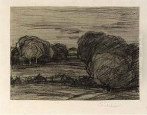 A Wooded Landscape With A Lake by Walter Leistikow
