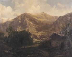Mountain View by Adolphe Frederic Lejeune