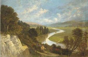 A sunlit river valley