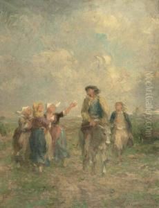 Bretonnes. by Adolphe Leleux