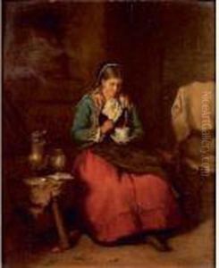 Jeune Fille A La Tasse De The by Armand Hubert Simon Leleux
