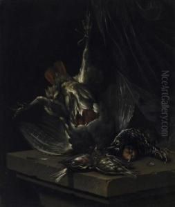Still Life With Slain Songbirds. Signed And Dated Bottom Right: C. Lelienbergh F. 166 by Cornelis van Lelienbergh