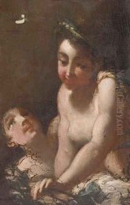A Bacchante by Giulio Carpioni