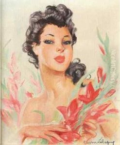 Jeune Femme Auxglaieuls by Eugene Lelievre