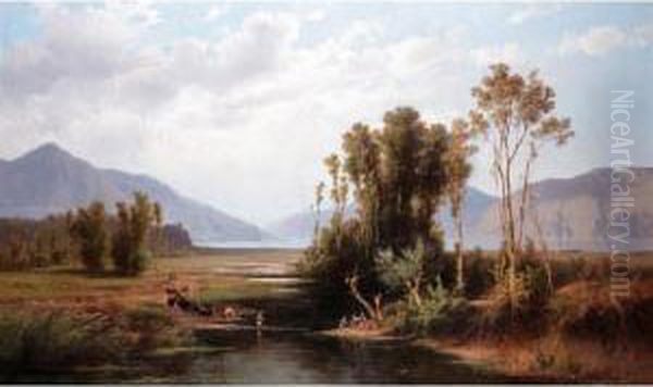 Landscape With Figures Crossing A River - view 1