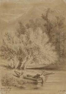 Laguna Di Menaggio - 1862 by Giovan Battista Lelli