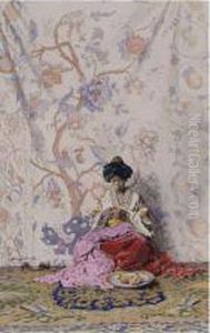 Peeling Fruit by Alexandre Louis Leloir