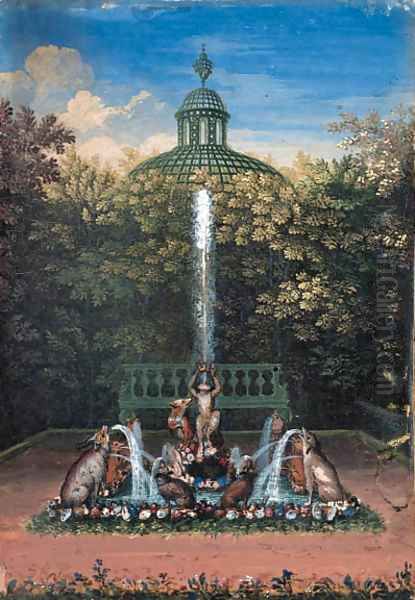 A fantastical animal fountain in the Bosquet du Labyrinthe, Chateau de Versailles - view 1