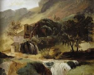 Paysage Avec Torrent Et Moulin