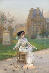 Nourriture Pour Les Petits Oiseaux by Basile Lemeunier