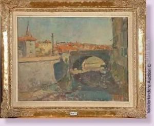 Pont Sur La Jordanne A Aurillac by Georges Lemmers