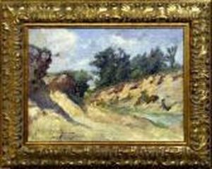Enfant Jouant Dans Un Chemin Creux by Georges Lemmers