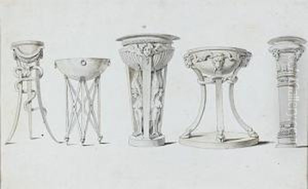 Cinq Etudes D'urnes D'apres L'antique - view 1