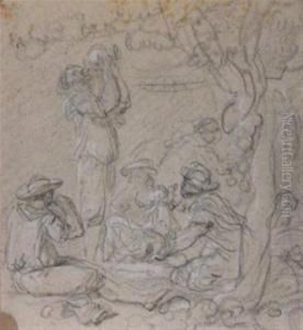 La Pause Des Vendangeurs by Anicet-Charles-Gabriel Lemonnier