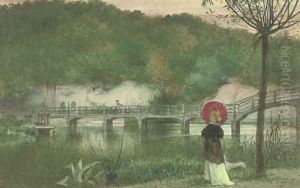 The red parasol by Walter Crane