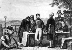 Napoleon Bonaparte indicating the plan for the cutting of the Canal de Saint Quentin by E. Charpentier