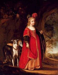 Portrait of a young girl as Diana
