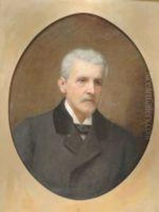 Portrait Ofa Gentleman, Bust Length, Wearing A Black Jacket