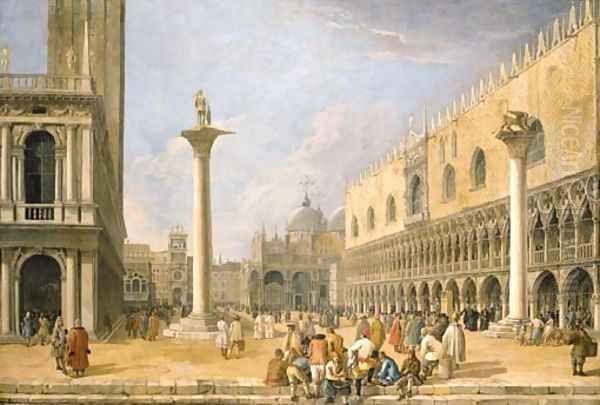 The Piazzetta, Venice, looking towards the Piazza San Marco by Luca Carlevarijs
