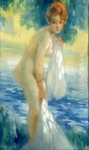 La Baigneuse by Jules Lentrein