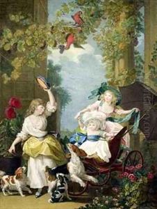 Their Royal Highnesses the Princesses Mary 1776-1857 Sophia 1777-1848 and Amelia 1783-1810 by John Singleton Copley